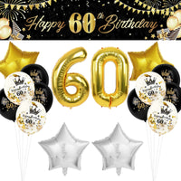 3 x Brand New GoldRock decoration 50th birthday man woman, 50th birthday man woman decoration black gold, 50 years birthday man, decoration for 50th birthday with garland, balloon 50th birthday, 50 number foil balloon table decoration - RRP €33.27