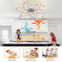 1 x RAW Customer Returns LED Ceiling Fan With Lighting, 66W Dimmable 3000K-6000K Ceiling Light With Fan, Quiet Reversible Ceiling Fan With Lamp For Living Room Bedroom Dining Room White, 6 Heads 78x15cm - RRP €79.99