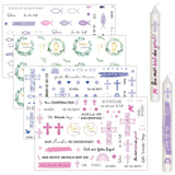 8 x Brand New Tenare 4 Sheets Christening Candle Tattoos 29 x 19 cm Communion Candle Stickers with Sayings Sch n Dass Du Da Bist Water Slide Film for Confirmation Baptism Decoration - RRP €163.2