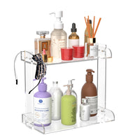 1 x RAW Customer Returns Sezanrpt 2-Tier Bathroom Organizer Countertop, Anti-Slip, Waterproof, Moisture-Proof Kitchen Organization Shelf Rack, Clear Acrylic Makeup Organizer, Dresser Organizer Countertop - RRP €24.58