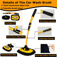 1 x RAW Customer Returns 15 Curved Car Wash Brush with Telescopic Truck 43 Soft Cleaning Brush Motorhome Truck Exterior Interior Automotive Products Chenille Microfiber Mop - RRP €25.99