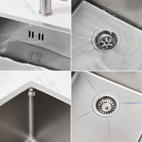 1 x RAW Customer Returns Auralum sink 44 x 44 cm, kitchen sink stainless steel sink for 45 cm base cabinet, small kitchen washbasin built-in sink including siphon drain and overflow set - RRP €119.99