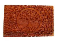 1 x RAW Customer Returns Ajuny wooden box with tree of life motif, handmade 20.3 x 12.7 x 6.3 cm - RRP €25.28