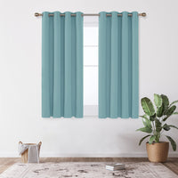 1 x RAW Customer Returns Deconovo Blackout Curtain Cold Protection Curtains Bedroom Cold Protection Curtain Opaque, 138 x 117 cm Height x Width , Sky Blue, Set of 2 - RRP €31.95