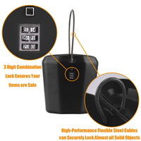 1 x RAW Customer Returns Portable Travel Padlock, Indoor Outdoor Safe to Protect Your Valuables Black  - RRP €26.12