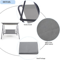 1 x RAW Customer Returns Coverify Replacement Swing Seat Cover, Durable 600D Oxford Fabric Garden Swing Chair Cover Outdoor Universal Fit for 3 Seater Swing Chair, 138x48x48cm, Gray - RRP €33.95