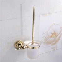 1 x RAW Customer Returns CASEWIND toilet brush gold, toilet brush holder brass, toilet brush set wall mounting stand with drilling bathroom - RRP €33.16