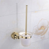 1 x RAW Customer Returns CASEWIND toilet brush gold, toilet brush holder brass, toilet brush set wall mounting stand with drilling bathroom - RRP €33.16