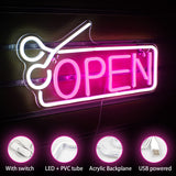 1 x RAW Customer Returns Open Neon Sign for Wall Decoration, Open LED Sign, Open neon light lettering with USB powered for Bar, Salon, Hotel, Shop, Club - RRP €39.05