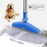 1 x RAW Customer Returns Masthome Broom and Dustpan Set, Long Handled Sweeping Set, Dustpan and Broom Set, Upright Broom Shovel for Kitchen Home Office Floor Cleaning - RRP €21.56