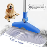 1 x RAW Customer Returns Masthome set broom and dustpan with long handle, extendable, sweeping set and dustpan, vertical, with handle of 126 cm, for cleaning home, kitchen, office - RRP €24.0