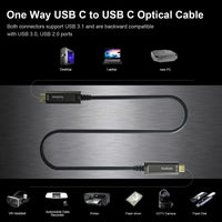 1 x RAW Customer Returns huaham Fiber Optic USB C to USB C Cable, 10m Long Distance Transmission, Slim USB 3.1 Cable, AOC 10Gbps Ultra High Speed USB Cable for VR, Xbox 360, Laptop etc - RRP €112.0