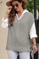 1 x RAW Customer Returns Aleumdr Sweater Without Vest Women V-Neck Pullover Women s Winter Sweaters Sleeveless Sleeveless Sweater Winter Elegant Knitted Sleeveless Vest, Gray XL - RRP €37.98