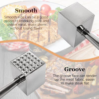 1 x RAW Customer Returns FxindX Meat Hammer, Meat Tenderizer Made of Stainless Steel, Steak Tenderizer Stainless Steel, Kitchen Knocking, Steak Hammer, Meat Tenderizer, Make Soft Schnitzel Steak Chicken Pork Mutton - RRP €15.12