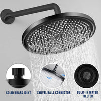 1 x RAW Customer Returns JINYOMFLY Rain Shower Head Round 10 Inch Large Rain Shower Head Shower Head Water Saving Shower with Anti-Limescale High Pressure Head Shower Round Rain Shower Silver  - RRP €24.0