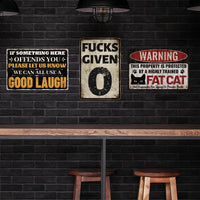 1 x RAW Customer Returns GLOBLELAND Funny Fat Cat Metal Tin Sign Tin Sign Vintage Metal Sign Retro Poster Home Bar Cafe Kitchen Door Wall Decor Art, 8x12Inch - RRP €8.99