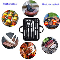 1 x RAW Customer Returns Grill Cutlery Set - 13 Pieces Grill Accessories Grill Tool Grill Set BBQ Grill Accessories Grill Cutlery Stainless Steel Set with Gift Package for Men Gift for Camping Outdoor Picnic Family Garden Party - RRP €20.99