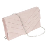 1 x RAW Customer Returns MEGAUK Women s Velvet Clutch Elegant Evening Bag Suede Handbag Envelope Bag Clutch Bag with Chain for Wedding Prom Party Pink - RRP €20.16