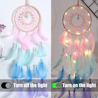 2 x RAW Customer Returns LED Dream Catcher with Light, Girls Children Dream Catchers as Gifts, Purple Wedding Nursery Bedroom Wall Hanging Ornaments Crafts, Decorations - RRP €19.98