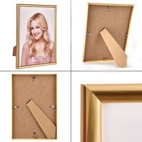 1 x RAW Customer Returns Alishomtll picture frame DIN A4 picture frame set of 5, 21 x 29.7 cm, photo frame plastic frame gold set for several pictures photos - RRP €28.22