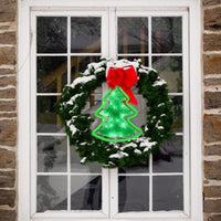 1 x RAW Customer Returns CMYK Christmas lights window inside 18 LED with neon light strip, waterproof window lighting Christmas with battery-operated, timer, motif Christmas tree, Christmas decoration window illuminated - RRP €25.99