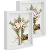 1 x RAW Customer Returns Anhow 2-pack 3D picture frames for filling, 3D picture frame deep object frame 15 x 20 cm with transparent real glass for table top and wall - white 3 cm - RRP €18.73