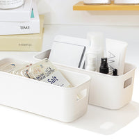 1 x RAW Customer Returns LYLIDIA storage box plastic 30 cm 6 pieces white small storage basket boxes narrow storage organizer box baskets storage for kitchen bathroom shelf plastic box - RRP €24.19