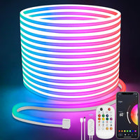 1 x RAW Customer Returns Lamomo RGB LED Strip 10m, 24V Neon LED Strip APP Control, Waterproof Flexible Outdoor LED Strip, Music Sync Indirect Lighting Tape for Living Room, Bedroom, Playroom - RRP €60.49