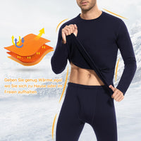 1 x RAW Customer Returns SIHOHAN Men s Thermal Underwear Set, Functional Underwear, Ski Underwear, Thermal Underwear Men Winter with Inner Fleece Blue, L  - RRP €17.14