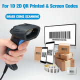 1 x RAW Customer Returns OBZ 1D 2D QR Barcode Reader Barcode Scanner Automatic and Accurate Scan High Speed with USB Cable for Win Linux Android POS - RRP €38.59