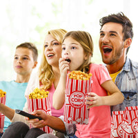 1 x RAW Customer Returns Tebery 200 pieces popcorn bag, paper bags party bag, popcorn box candy bag, red and white striped, 9 x 6 x 21 cm - RRP €18.99