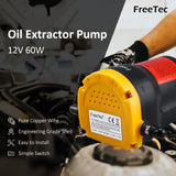 1 x RAW Customer Returns FreeTec Extractor Pump for Engine Oil Suction and Diesel Oil Suction Pump, 60W 12V - RRP €21.95