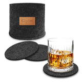 1 x RAW Customer Returns Felt Round Glass Coasters Set of 12 with Box Non-slip Heat Resistant Washable Drink Coasters Bar Cups - RRP €22.8