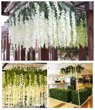 1 x RAW Customer Returns Wisteria Hanging Flowers, 12-Pack 3.6 Feet Wisteria Hanging Flowers Artificial Wisteria Vine Ratta Hanging Garland Silk Flowers, for Wedding Party Garden Outdoor Home Wall Decoration Milk White  - RRP €15.99