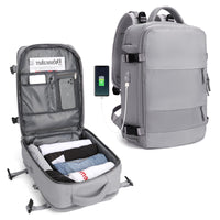 1 x RAW Customer Returns SZLX Large Travel Backpack Women, Ryanair Hand Luggage 40x20x25 Backpack 45x36x20 Easyjet with USB Port Backpack Waterproof Laptop Business Men s Travel Backpack Hand Luggage Airplane with Shoe Compartment - RRP €46.84