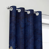 1 x Brand New HOSIMA Gold Blue Textured Curtains, Eyelet Curtains, Set of 2 Curtains, Gold Blue Textured Print, Curtains for Children and Teens Room Gold Blue Textured XL  - RRP €20.4