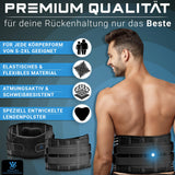 1 x RAW Customer Returns MKASCHED back support belt black for men and women, intervertebral disc belt, abdominal belt, back bandage, kidney belt, back pain relief bonus extra lumbar cushion L  - RRP €23.9