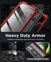 1 x RAW Customer Returns Beeasy for iPhone 15 Pro Case Waterproof Outdoor Shockproof Metal Protective Case, Military 360 Degree Armor Case Dustproof with Screen Protector Robust Hardcase Heavy Duty Cell Phone Case 6.1 , Red - RRP €32.26