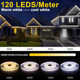 1 x RAW Customer Returns TENDIST LED Strip 30M Outdoor Warm White to Cold White Dimmable, IP67 Waterproof LED Strip Alexa Compatible Wifi App and Remote Control, 24V Outdoor LED Tape Self-Adhesive for Garden, Kitchen - RRP €73.2