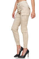 1 x RAW Customer Returns Elara Damen Slim Fit Hose Denim Cargo Chunkyrayan 753-3A Hellbeige 42 XL  - RRP €30.88