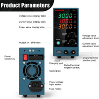 1 x RAW Customer Returns Laboratory power supply, HANMATEK HM310 0-30V 0-10A, adjustable, laboratory power supply DC with 4-digit LED display, stabilized switching power supply, current measuring device, overload and short circuit proof - RRP €78.68