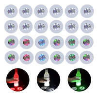 1 x RAW Customer Returns CDIYTOOL LED Coasters, 24pcs LED Stickers Illuminated Bar Drink Coasters Tunnel Bottle Lighting Flash Cup Mat for Beer Wine Glass Drink Mat Home Blinking Shots Light - RRP €19.79