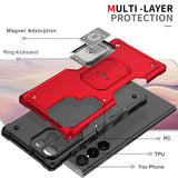 1 x RAW Customer Returns Whyzshiyi Samsung Galaxy S22 Ultra 5G Case with Ring Stand for Excellent Grip, Rigid PC TPU Dual Layer Drop Protection Compatible with Samsung Galaxy S22 Ultra 5G 6.8 inch - Red - RRP €18.99