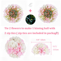 1 x Brand New BLOSMON Hydrangea Artificial Flowers Artificial Flowers Wedding Decoration 6 Pieces White Pink Fake Flowers Silk Flowers for Centerpiece Table Decoration Flower Ball Bouquet Artificial Arrangements Home Celebration Decoration - RRP €47.98