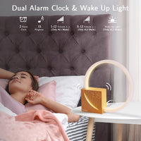 1 x RAW Customer Returns blonbar 10w Bedside Lamp with USB Charging Function, Alarm Clock Light Touch Control Dimmable Table Lamp Sleep Aid Babies Adults, 3 Brightness Levels Night Light for Bedroom Living Room - RRP €49.99