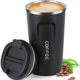 1 x RAW Customer Returns ERBO coffee mug to go, thermal mug Edelsthal, leak-proof coffee cup coffee mug with lid, coffee cup thermal mug for on the go, environmentally friendly, black 510 ml - RRP €14.11