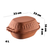 1 x RAW Customer Returns KADAX clay roaster, ceramic pot with lid for microwave and oven, steamer made of natural materials, casserole dish for fat-free cooking, roasting pot oval, 4L  - RRP €34.99