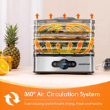 1 x RAW Customer Returns Aigostar Crispy 240W Food Dehydrator, Dehydrator with 5 Adjustable Height Trays, LED Display, 99H Timer and Adjustable Temperature, Fruit and Vegetable Dehydrator, BPA Free - RRP €65.4