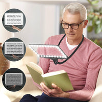 1 x RAW Customer Returns 5X Hands Free Magnifying Glass with Light Hanging Neck, Flexible Gooseneck Full Page Magnifying Glass, 8 x 5 Large Page Magnifier for Reading Small Prints Low Vision Seniors with Aging Eyes - RRP €23.99