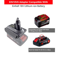 1 x RAW Customer Returns URUN for Dyson V6 battery adapter,EIN18V6 adapter for Einhell 18V lithium battery, for Dyson V6 AbsoluteMotohead SV06 DC58 DC59 DC61 DC62 handheld vacuum cleaner converter adapter only  - RRP €23.18